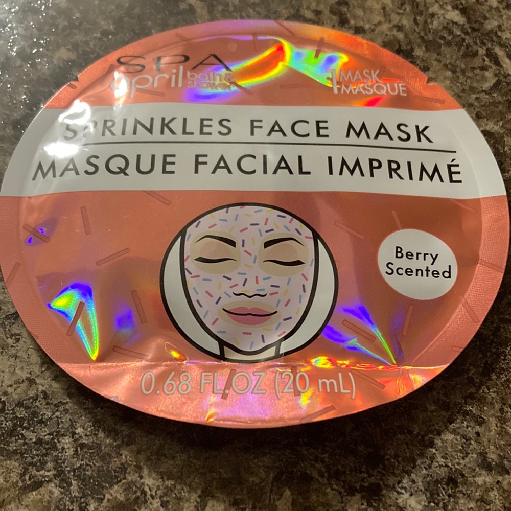 SPA April bath and shower sprinkles face mask